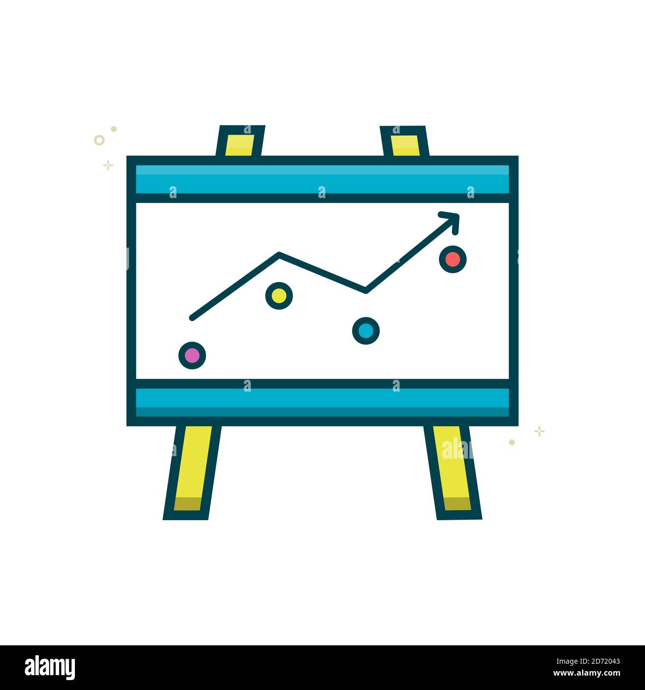Business presentation vector icon style illustration. Statistics filled symbol icon. EPS 10 Stock Vector