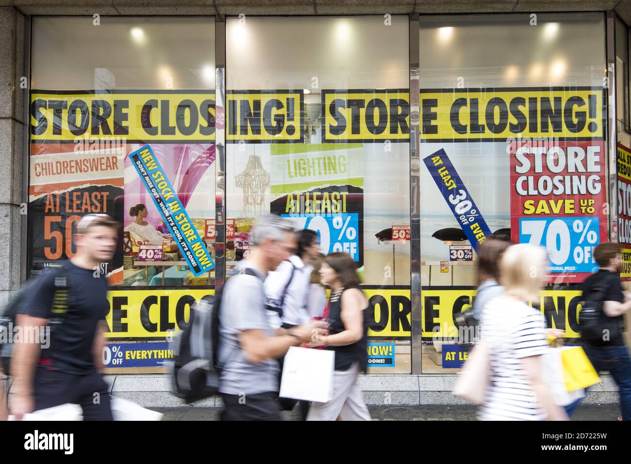 General view of the BHS store in Oxford Street, London. All 164 BHS stores are set to close, only remaining open until stock is sold off. Stock Photo