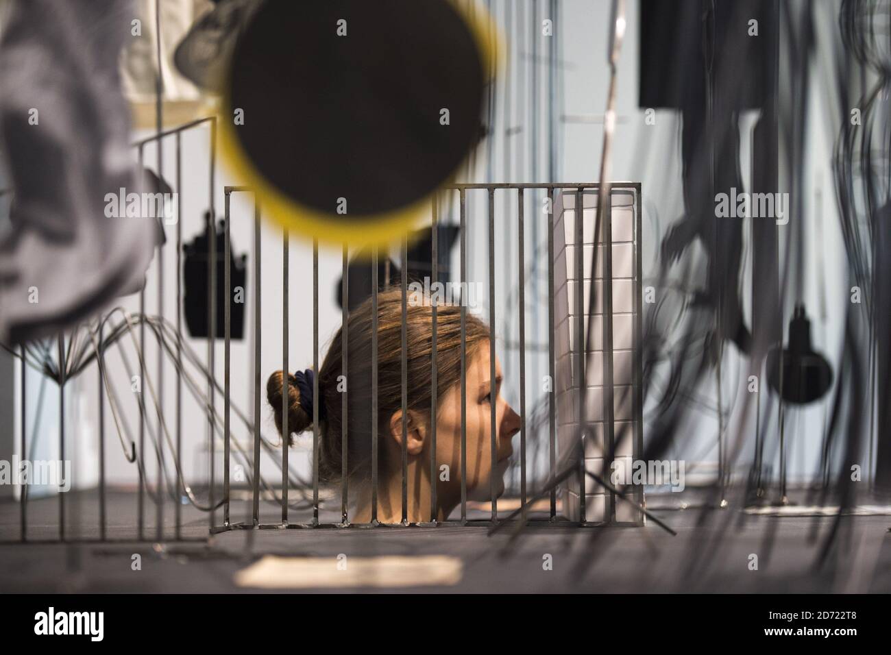 A detail from 'Asylum', by artist Eva Kot'atkova, on display at Bedlam: the asylum and beyond, at the Wellcome Collection in London. The exhibition juxtaposes historical material with artists' works which reflect or re-imagine the institution.  Stock Photo