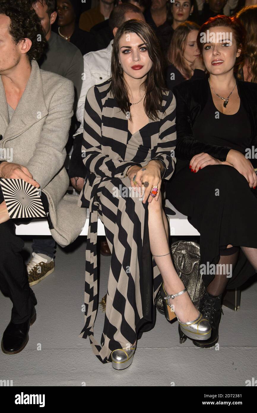 Frances Bean Cobain on the front row during the Gareth Pugh Spring/Summer 2017 London Fashion Week show, held at the BFC Show Space, Brewer Street Car Park, London. Picture date: Friday September 16, 2016. Photo credit should read: Matt Crossick/ EMPICS Entertainment. Stock Photo