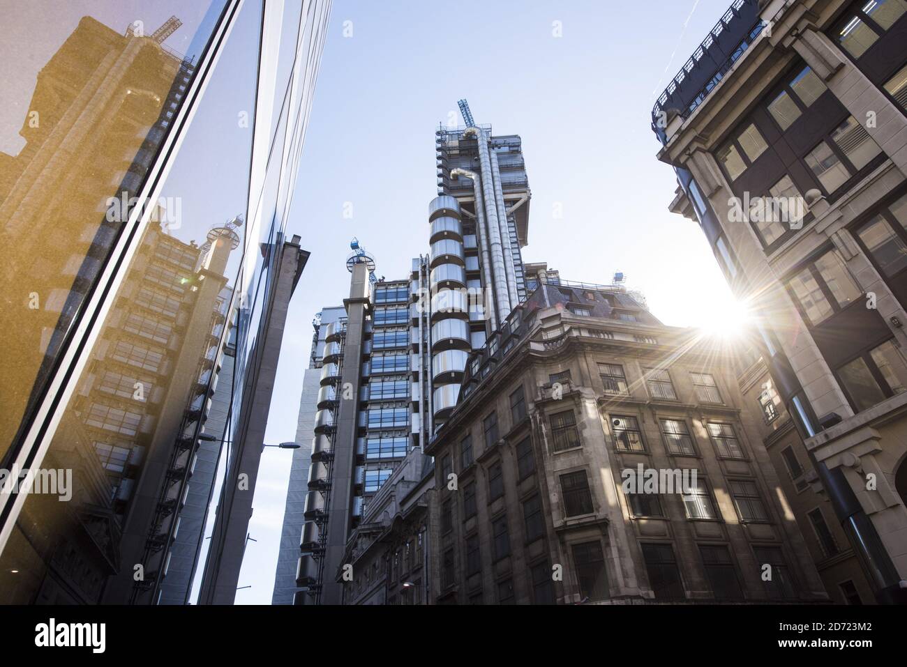 General view of the Lloyds Building in the City of London. September 30th will mark 100 days since the UK voted to leave the EU, prompting the insurance firm to make plans to open a subsidiary abroad to allow it to continue trading across Europe.  Stock Photo