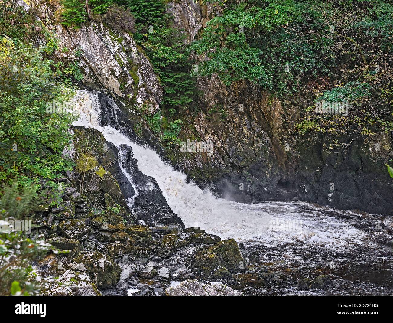 Conwy Falls on the River (Afon) Conwy near Betws-y-Coed North Wales UK October 2019 1652 Stock Photo