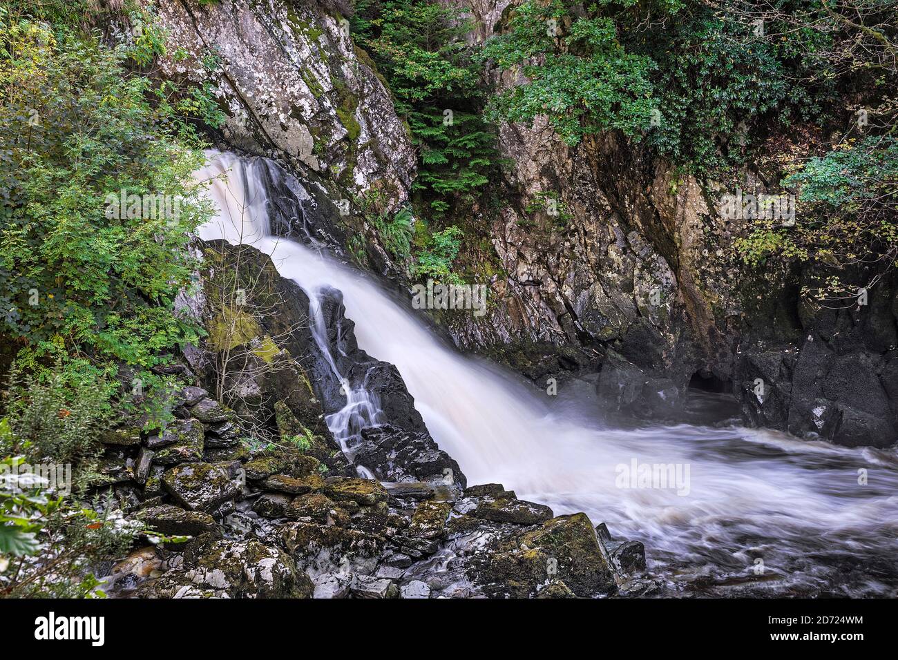 Conwy Falls on the River (Afon) Conwy near Betws-y-Coed North Wales UK October 2019 1686 Stock Photo
