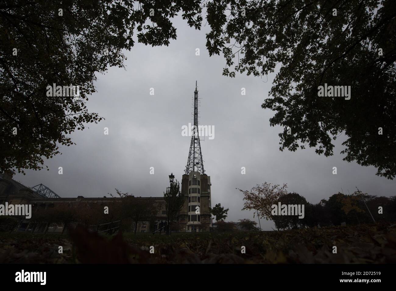 General view of the BBC Tower, part of the Alexandra Palace in north London. The tower was the site of the first television broadcast service, on 2 November 1936, the 80th anniversary of which will be celebrated tomorrow. Picture date: Monday November 1, 2016. Photo credit should read: Matt Crossick/ EMPICS Entertainment. Stock Photo
