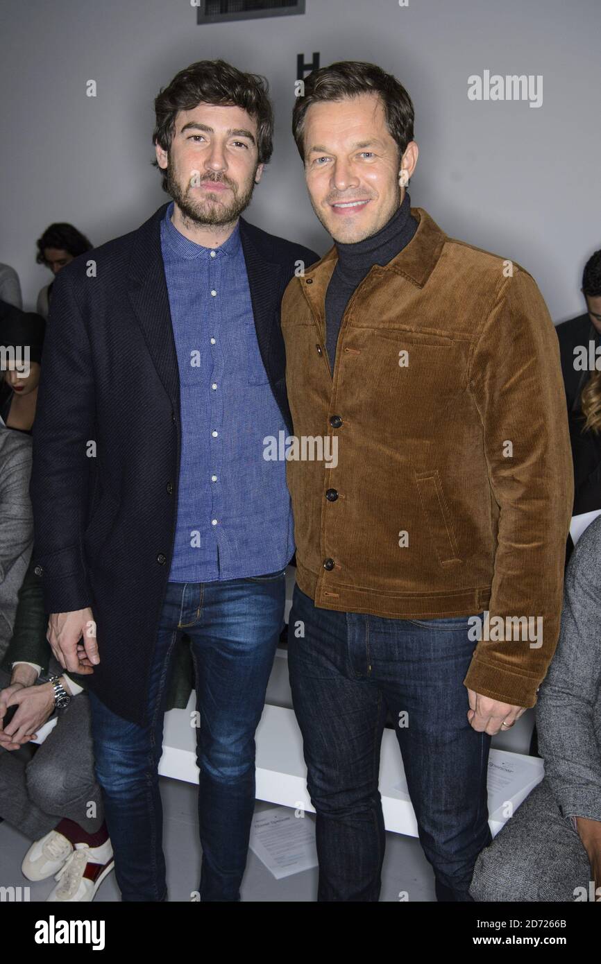 Robert Konjic and Paul Sculfor on the front row during the Oliver Spencer London Fashion Week Men's AW17 show held at 180 Strand, London. Picture date: Saturday January 7th, , 2016. Photo credit should read: Matt Crossick/ EMPICS Entertainment. Stock Photo