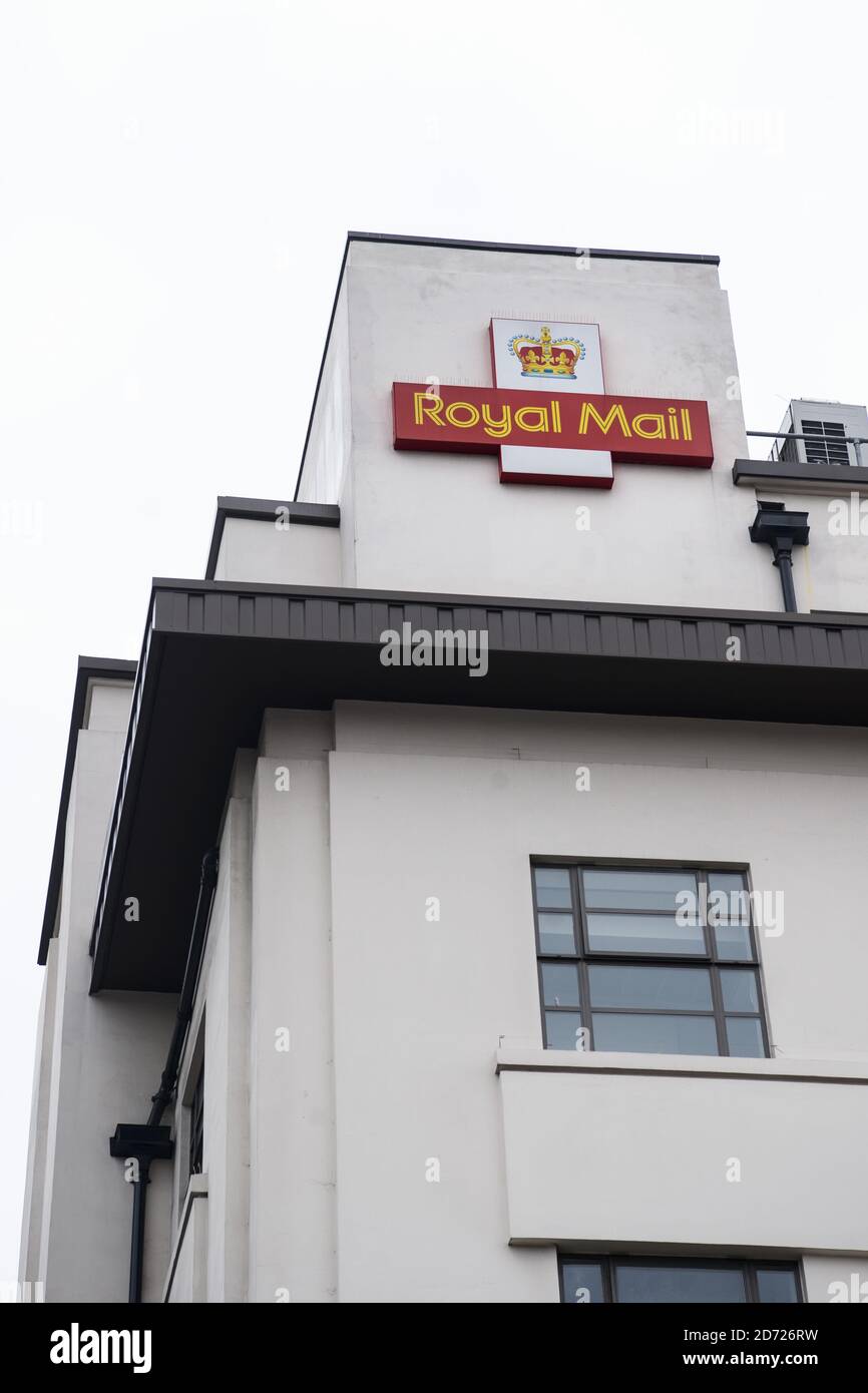 General view of Mount Pleasant sorting office in London. Following the privatisation of Royal Mail in 2014, up to 60 Post Offices are now set to be transferred to the private sector, which along with job cuts and pension changes has led to strikes by the CWU union Stock Photo