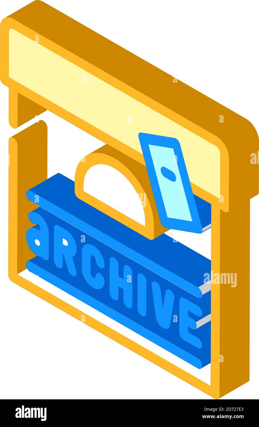 archive journalist box isometric icon vector illustration Stock Vector ...