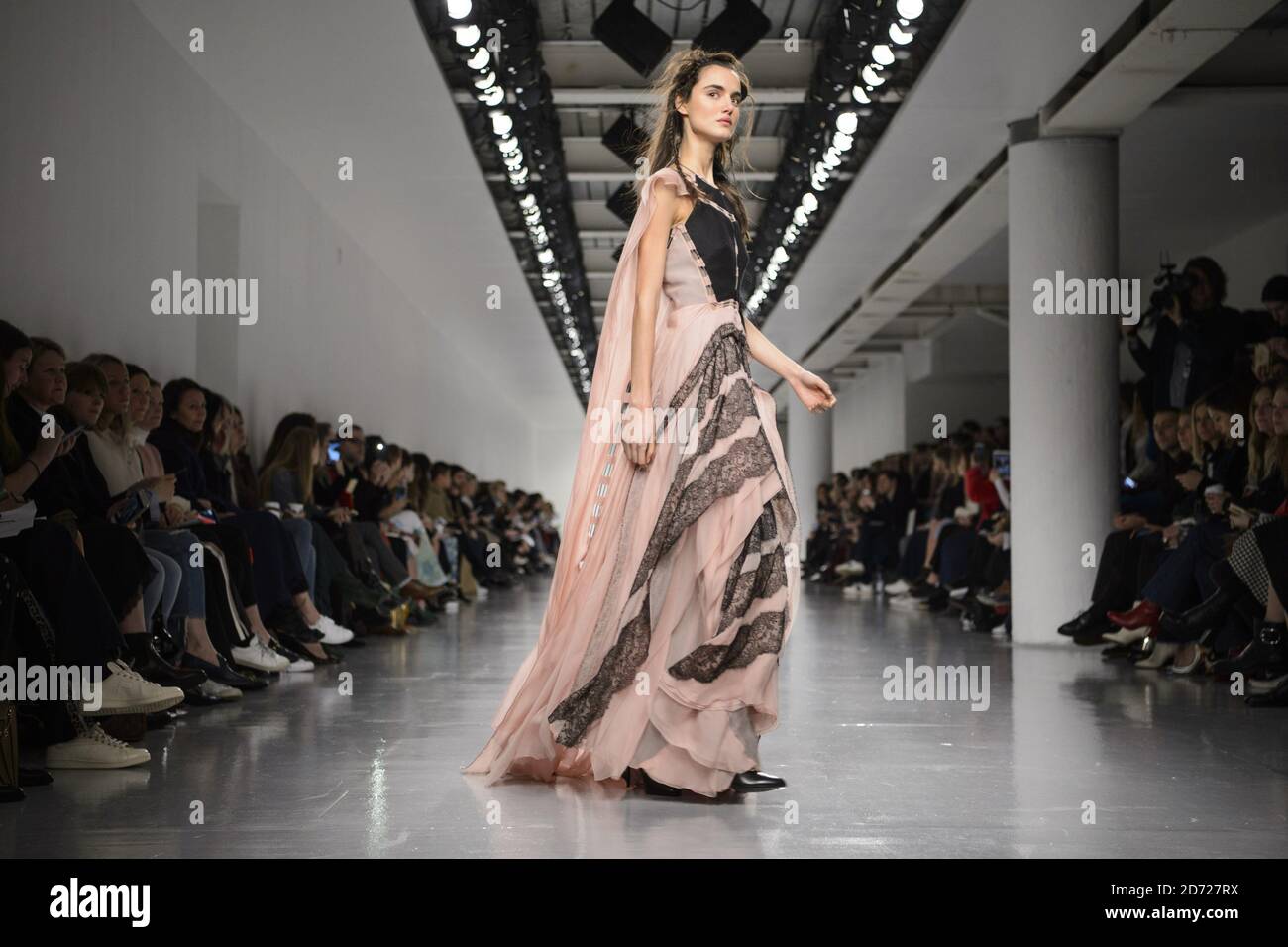 Models on the catwalk during the Antonio Berardi Autumn/Winter 2017 London Fashion Week show at the BFC venue at 180 Strand, London. Picture date: Monday February 20th, 2017. Photo credit should read: Matt Crossick/ EMPICS Entertainment. Stock Photo