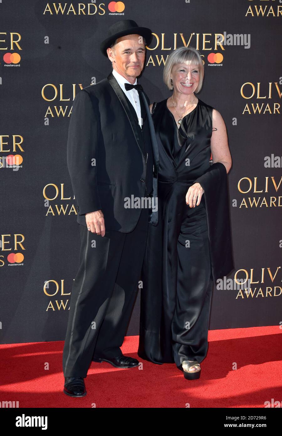 Mark Rylance and Claire Van Kampen attending the Olivier Awards 2017, held at the Royal Albert Hall in London. Picture date: Sunday April 9th, 2017. Photo credit should read: Matt Crossick/ EMPICS Entertainment Stock Photo