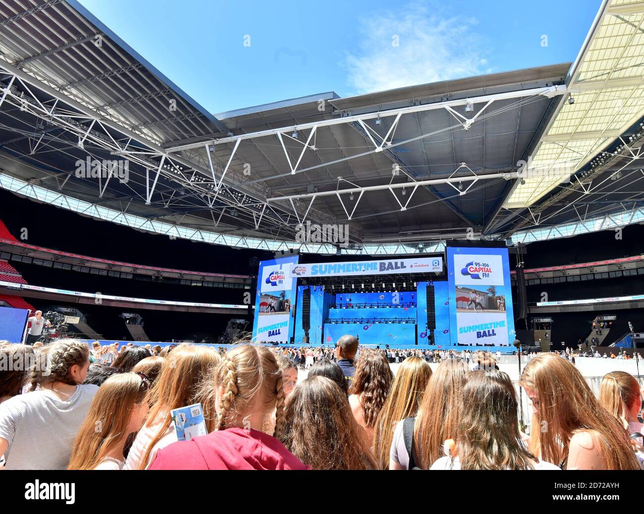 General view of Wembley Stadium ahed of the Capital FM's Summertime Ball  with Vodafone held at Wembley Stadium, London. Picture credit should read  Matt Crossick/ EMPICS Entertainment Stock Photo - Alamy