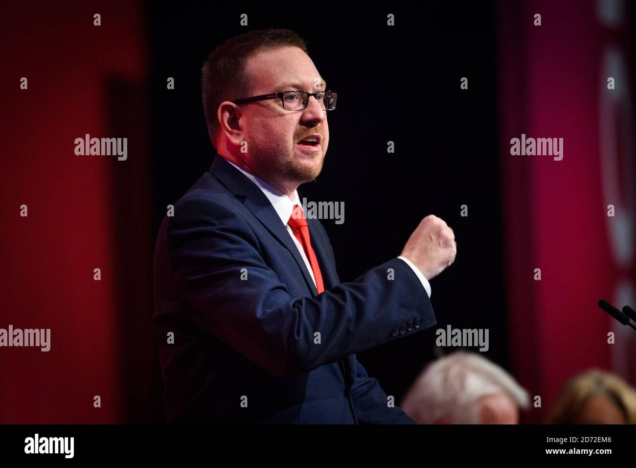 Shadow Secretary of State for Communities and Local Government, Andrew Gwynne pictured during the Labour Party conference in Brighton. Picture date: Sunday September 24th, 2017. Photo credit should read: Matt Crossick/ EMPICS Entertainment. Stock Photo