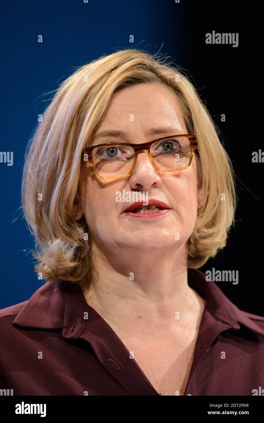 Home Secretary Amber Rudd gives a speech at the Conservative Party ...