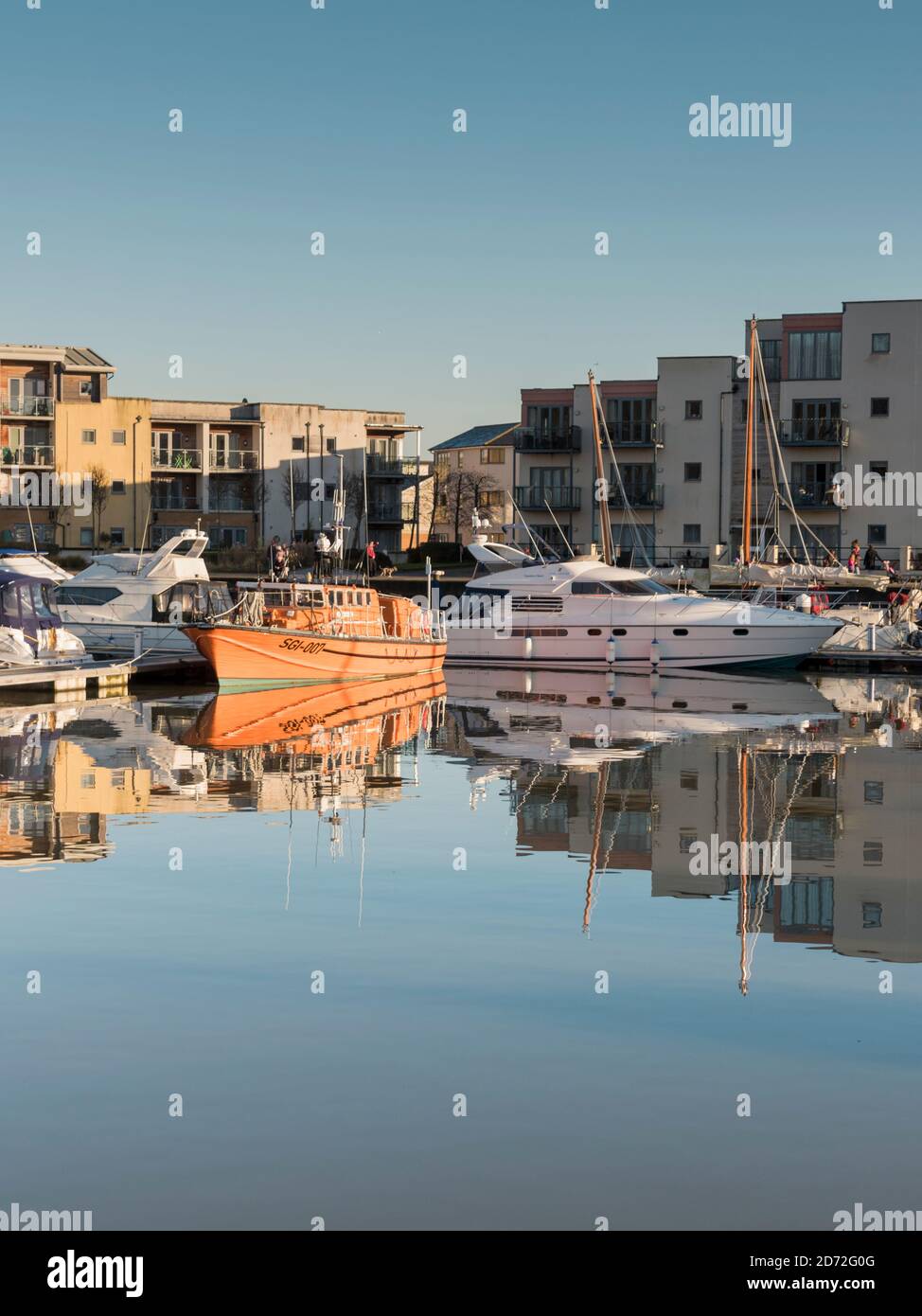 Modern waterside developments at Portishead Quays Marina, Somerset, UK
