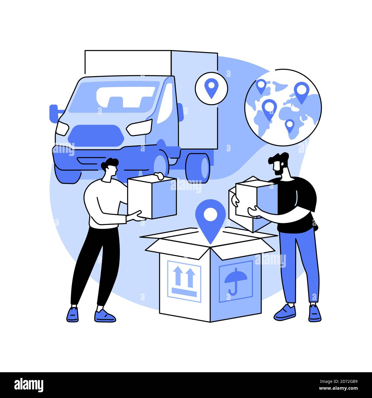 Transit warehouse abstract concept vector illustration Stock Vector