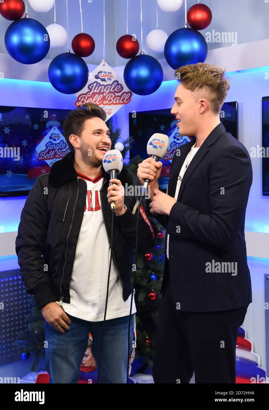 Jonas Blue is interviewed backstage during day one of Capital's Jingle Bell Ball 2017 at the O2 Arena, London.  Stock Photo