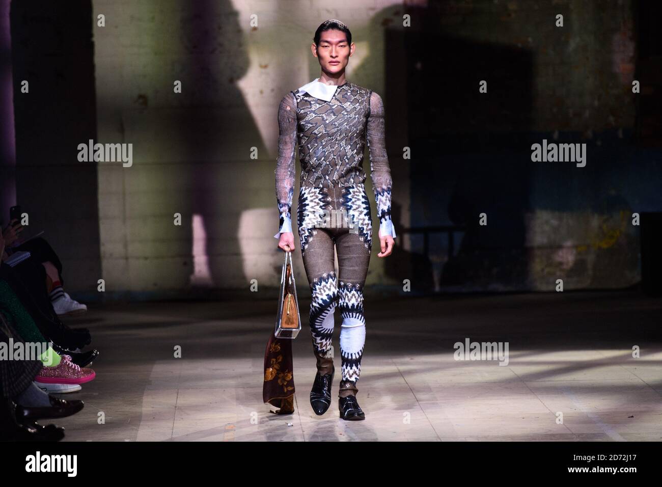 Models wear designs by Stefan Cooke on the catwalk during the MAN London Fashion Week Men's AW18 show, held at the Old Selfridge's Hotel, London. Picture date: Sunday January 7th, 2018. Photo credit should read: Matt Crossick/ EMPICS Entertainment. Stock Photo
