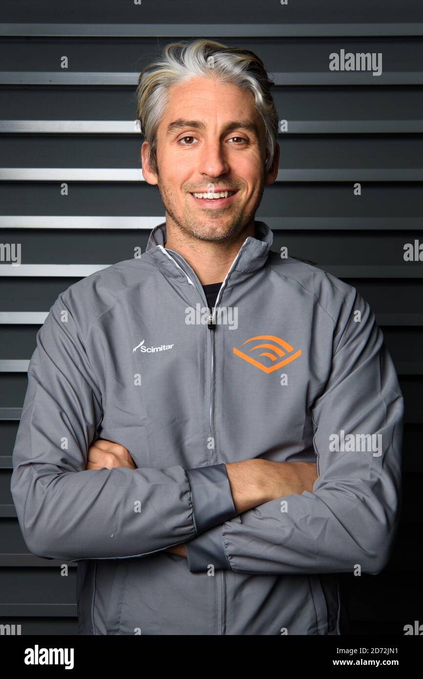 George Lamb pictured at the Grange Hotel, London, during a press day for Moe-Joe, a fitness audio show by Audible to help train non-runners get ready for the Virgin Money 2018 Marathon. Photo credit should read: Matt Crossick/ EMPICS Entertainment. Stock Photo