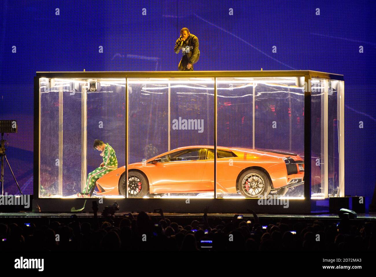 EDITORIAL USE ONLY. Kendrick Lamar performing on stage at the Brit Awards  at the O2 Arena, London Stock Photo - Alamy