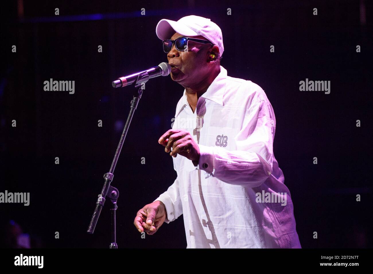 Dennis Bovell performing with Three the Hard Way on the first night of the Teenage Cancer Trust annual concert series, at the Royal Albert Hall in London. Picture date: Monday March 19th, 2018. Photo credit should read: Matt Crossick/ EMPICS Entertainment. Stock Photo