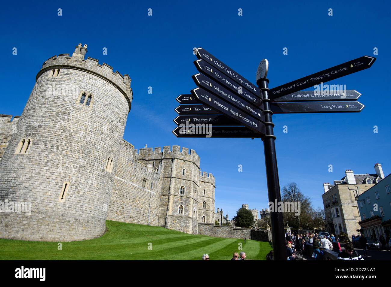 General view of Windsor Castle in Windsor, Berkshire - the venue for the upcoming wedding of Prince Harry and Meghan Markle. Picture date: Thursday April 5th, 2018. Photo credit should read: Matt Crossick/ EMPICS Entertainment. Stock Photo