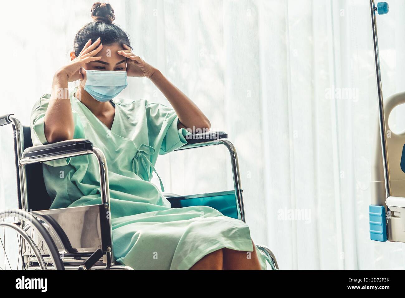 Patient wear face mask in hospital protect from coronavirus disease or