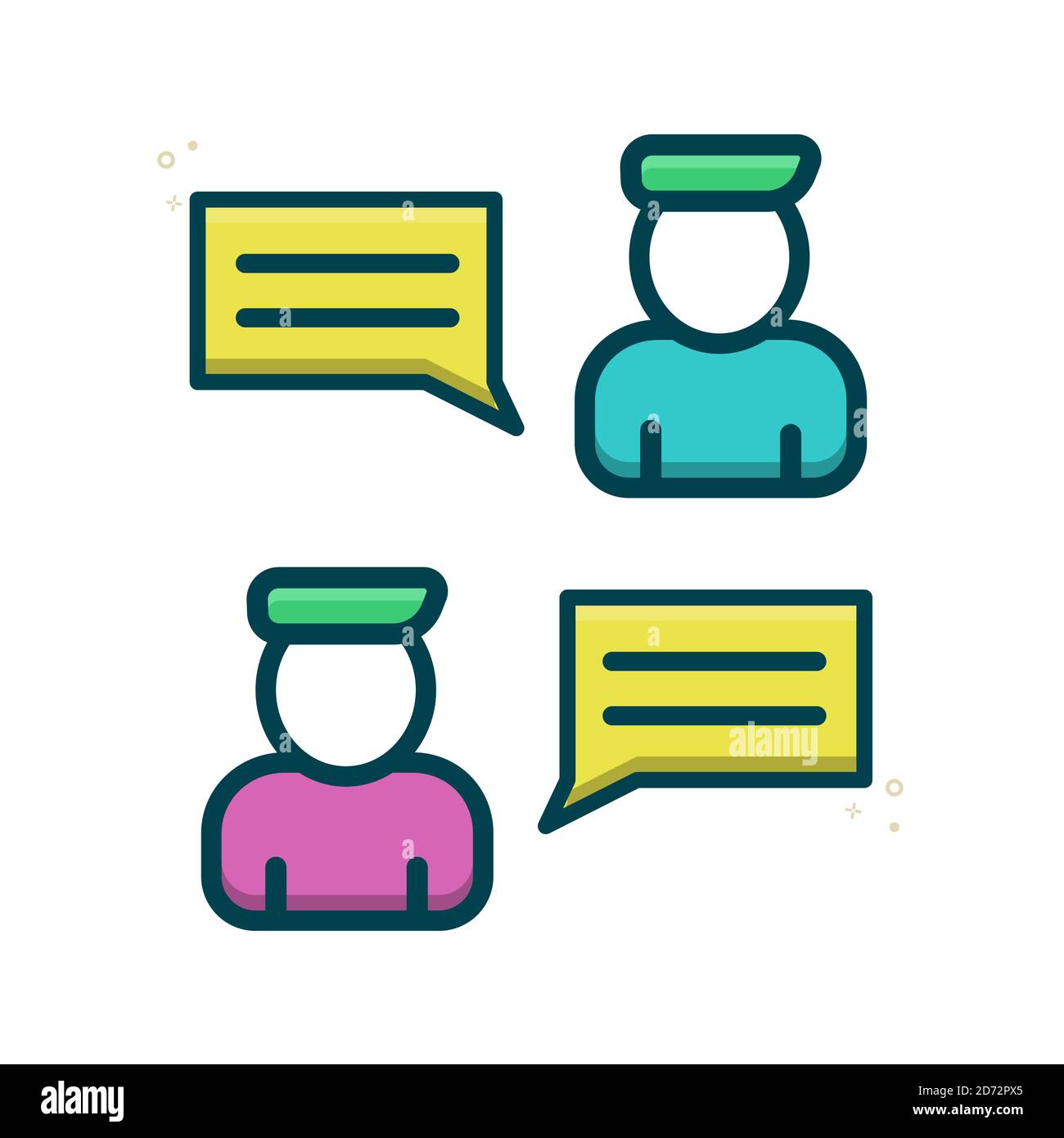 Two person interlocutors chat icon vector EPS Stock Vector