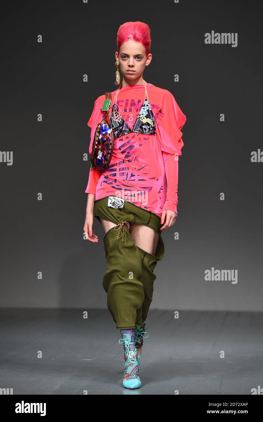 Models on the catwalk during the Matty Bovan Spring/Summer 2019 London Fashion Week show at the BFC Show Space, London. Picture date: Friday September 14th, 2018. Photo credit should read: Matt Crossick/ EMPICS Entertainment. Stock Photo