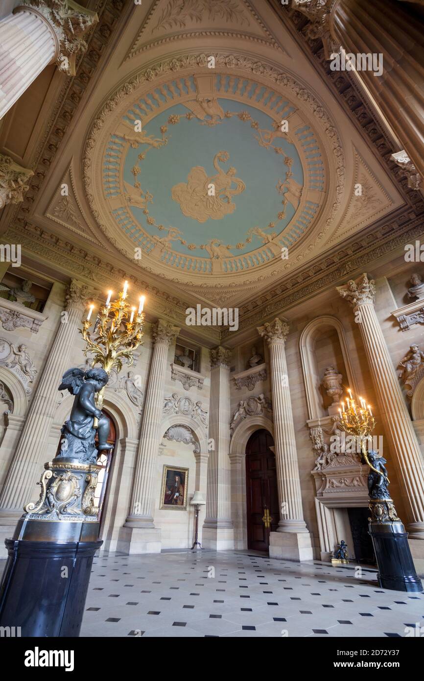 The entrance hall of Park, a stately home near Helmsley in
