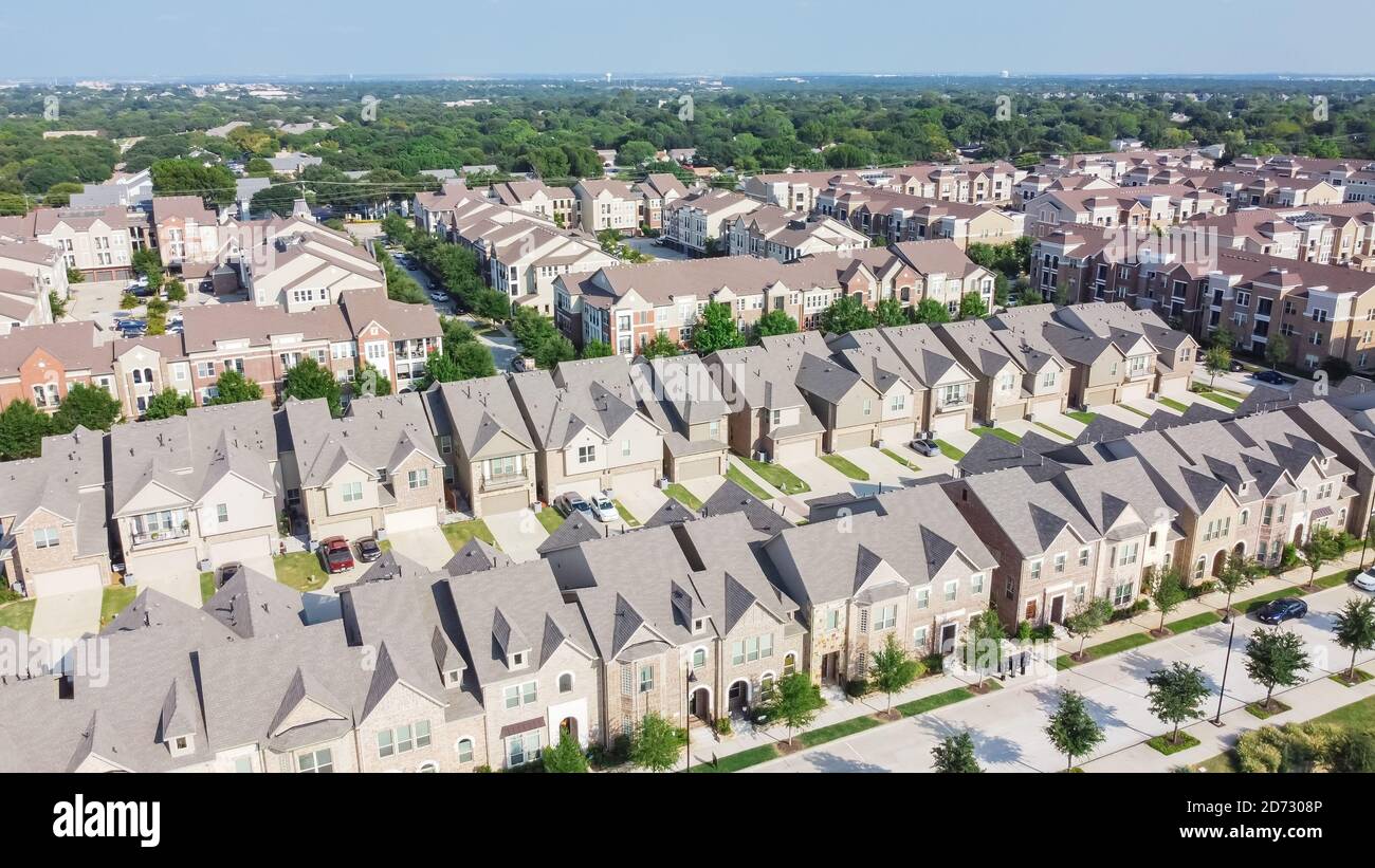 Row of brand new townhomes and apartment complex in downtown Flower