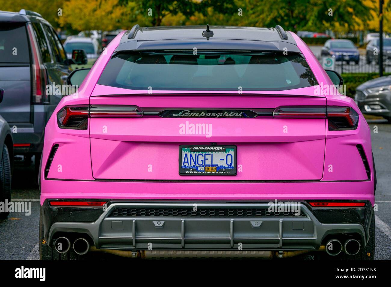 Pink Lamborghini car Stock Photo