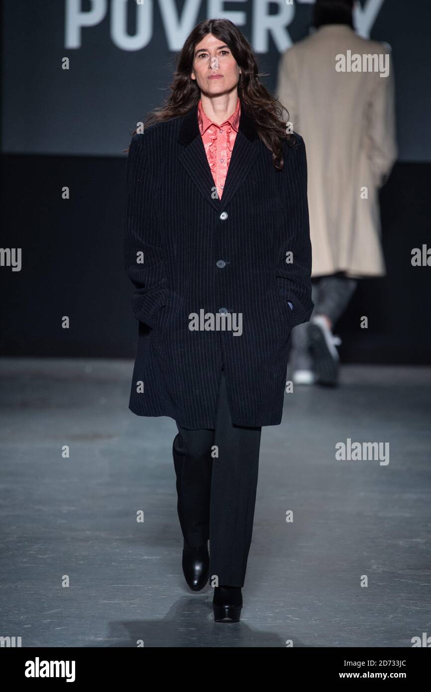 Bella Freud on the catwalk during the Oxfam Fighting Poverty Catwalk Show fashion show held at Ambika 3 during London Fashion Week A W 2019. Picture date Monday February 18 2018. Photo credit