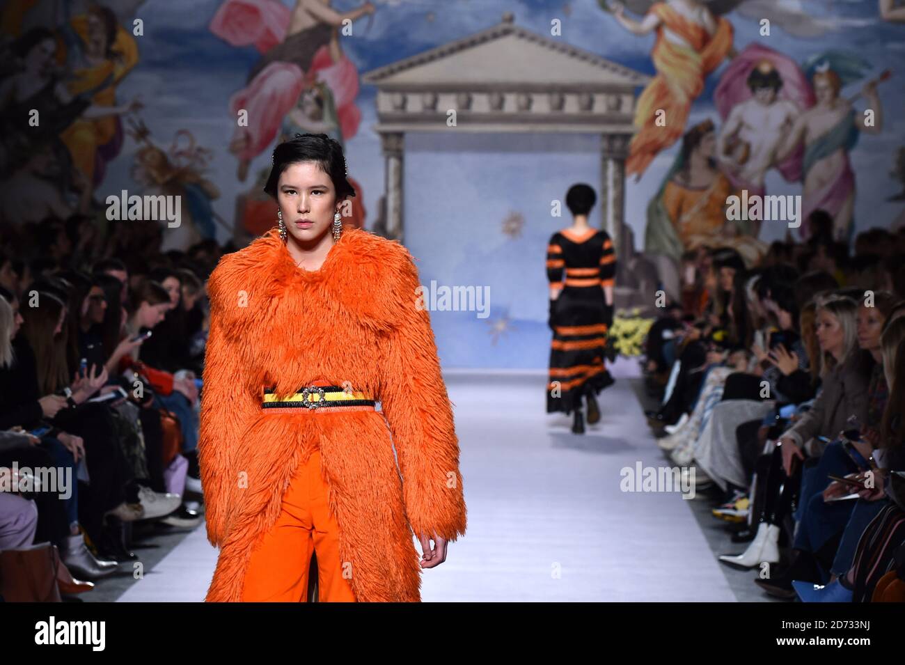 Models on the catwalk during the Shrimps fashion show, held at the Ambika P3 as part of London Fashion Week A/W 2019. Picture date: Tuesday February 19, 2018. Photo credit should read: Matt Crossick/Empics Stock Photo