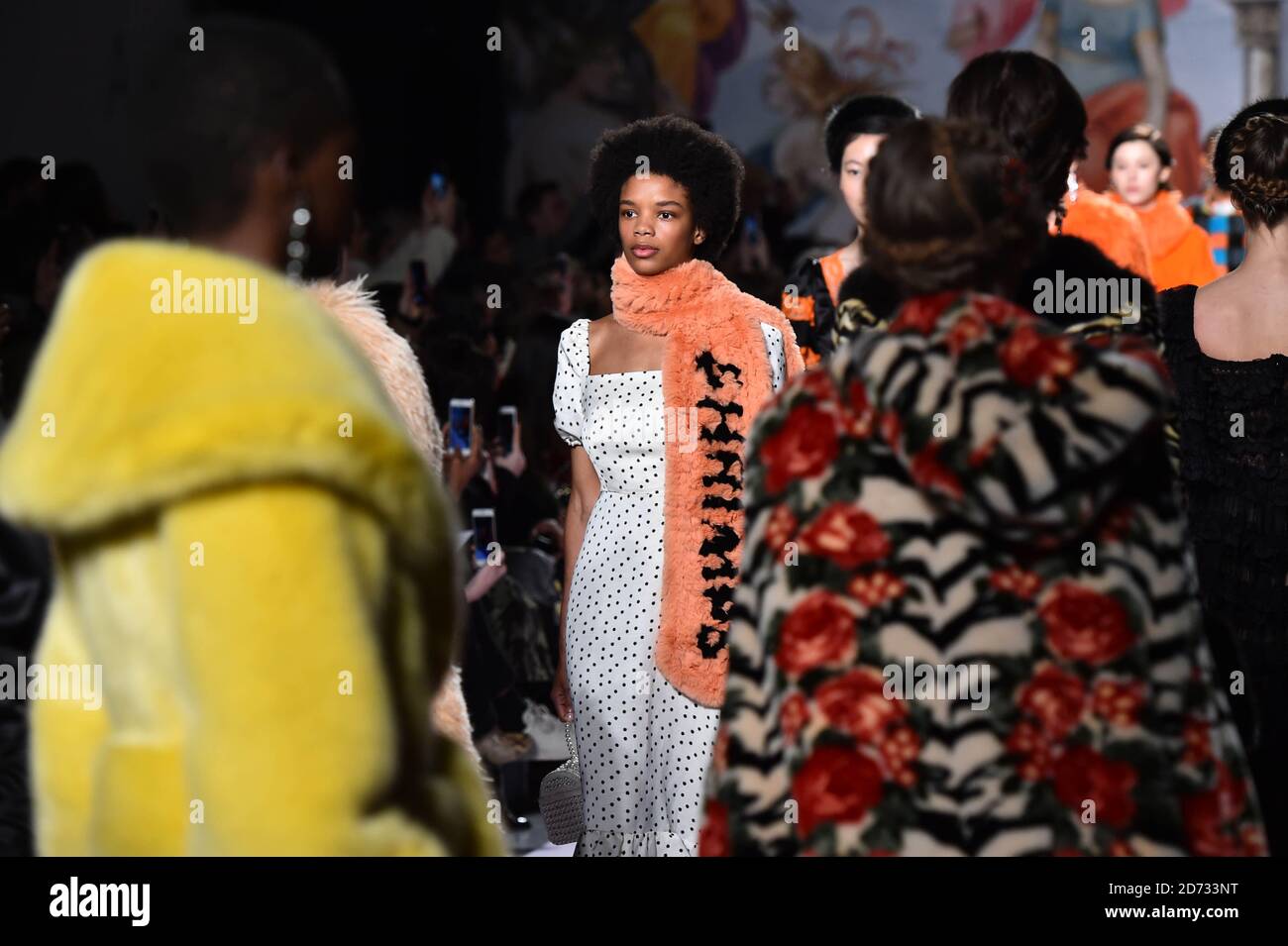 Models on the catwalk during the Shrimps fashion show, held at the Ambika P3 as part of London Fashion Week A/W 2019. Picture date: Tuesday February 19, 2018. Photo credit should read: Matt Crossick/Empics Stock Photo