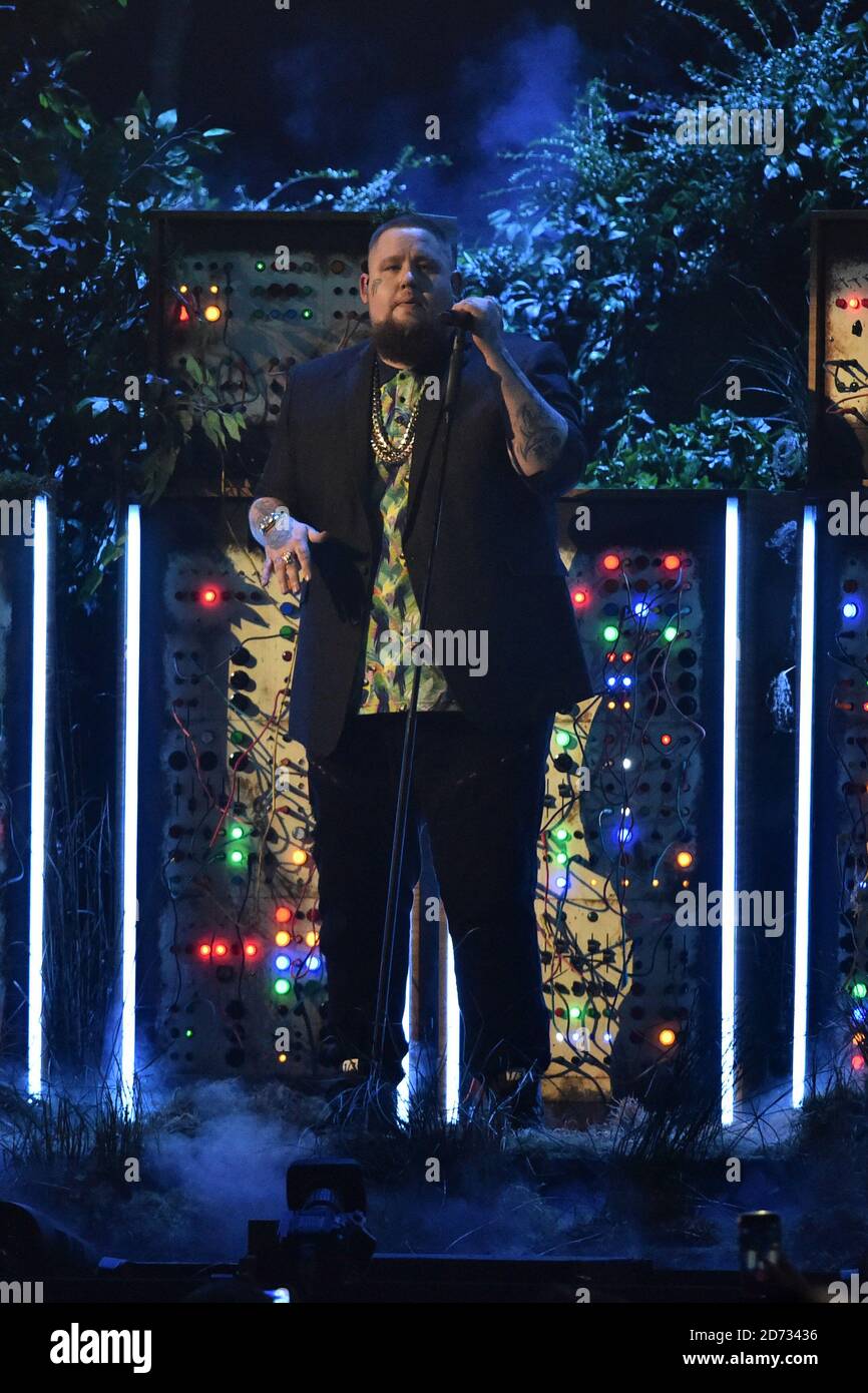 Rag'n'Bone Man on stage at the Brit Awards 2019 at the O2 Arena, London