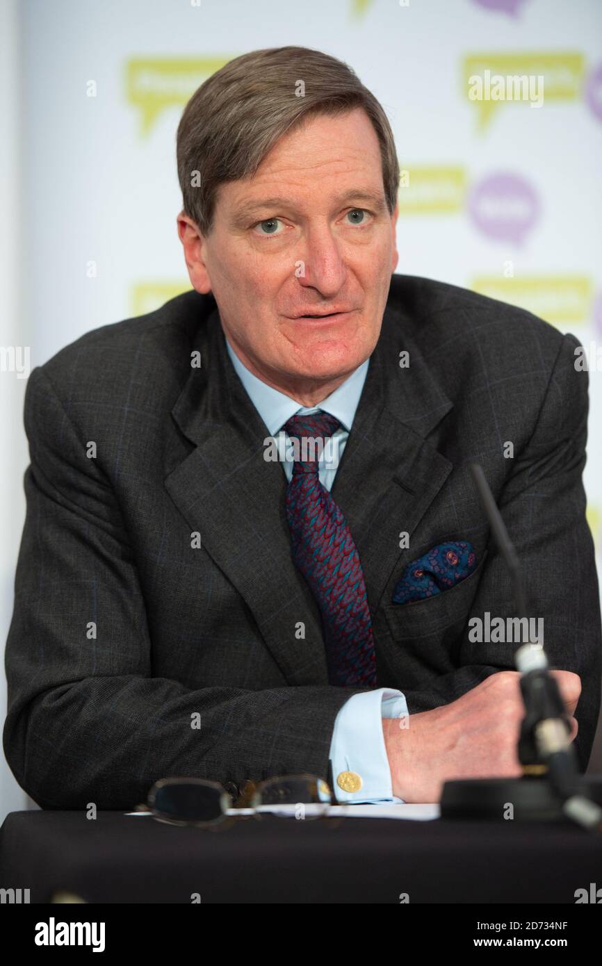 Dominic Grieve MP speaking at a People's Vote Press Conference, in Westminster, London. Picture date: Wednesday March 27, 2019. Photo credit should read: Matt Crossick/Empics Stock Photo