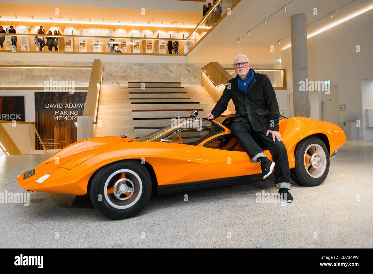 Malcolm McDowell pictured with the Probe 16 car from the film A