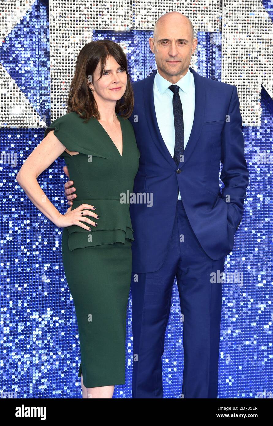 Liza Marshall (left) and Mark Strong attending the Rocketman UK Premiere, at the Odeon Luxe, Leicester Square, London. Stock Photo