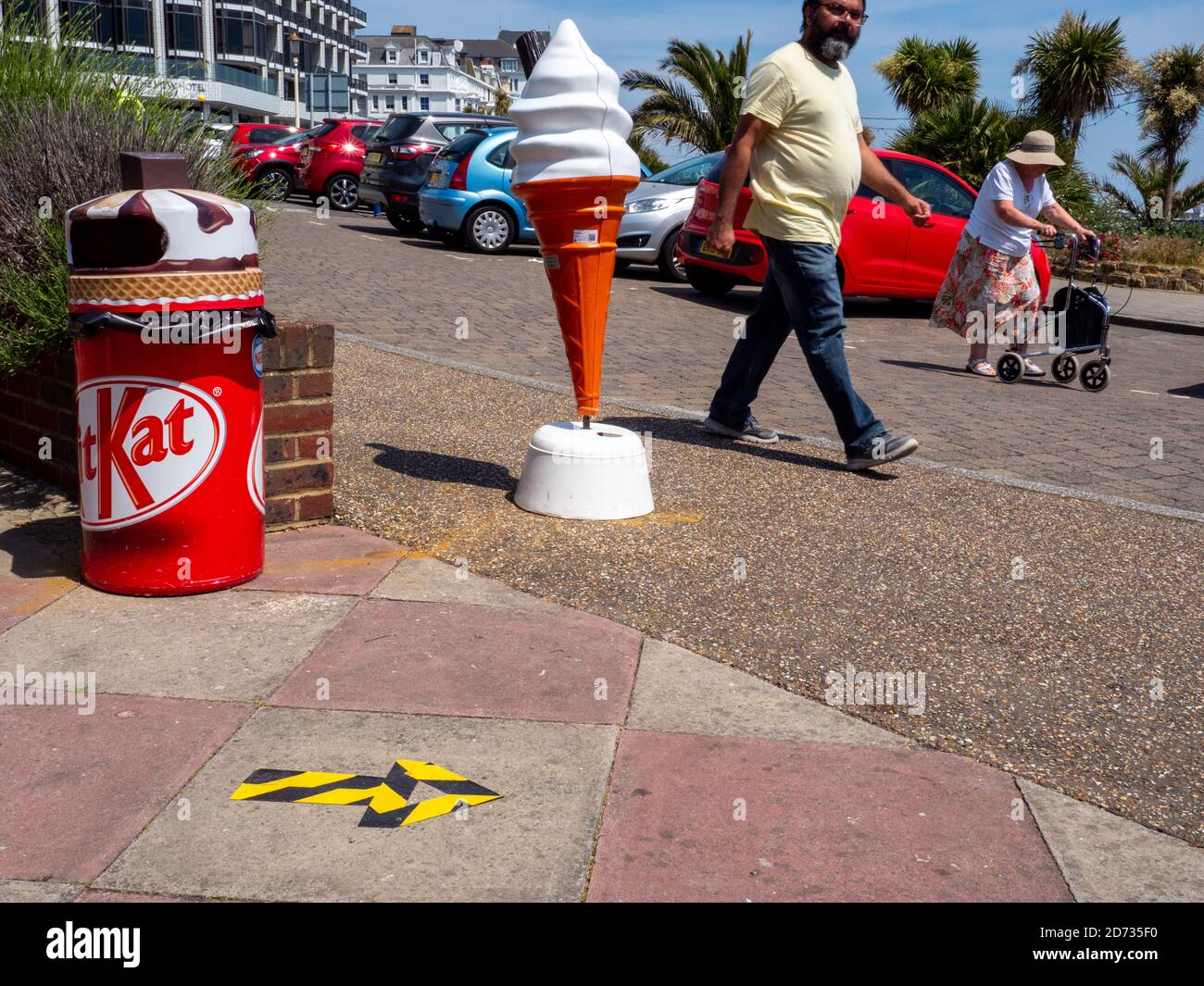 EASTBOURNE, UNITED KINGDOM JUNE 2 Social distancing marker outside