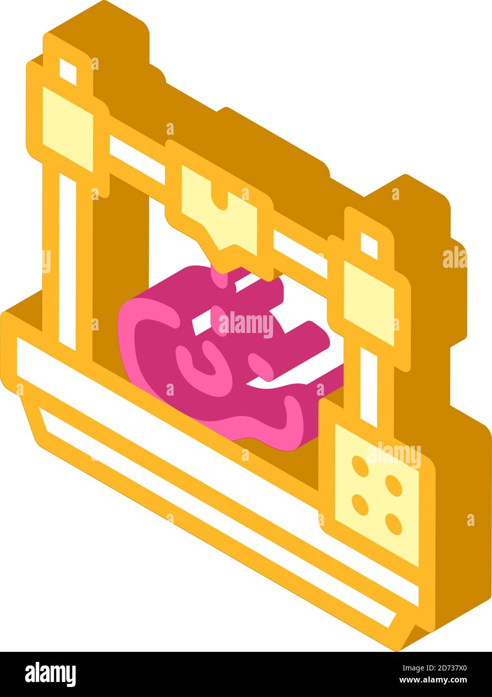 printing prostheses on 3d printer isometric icon vector illustration ...