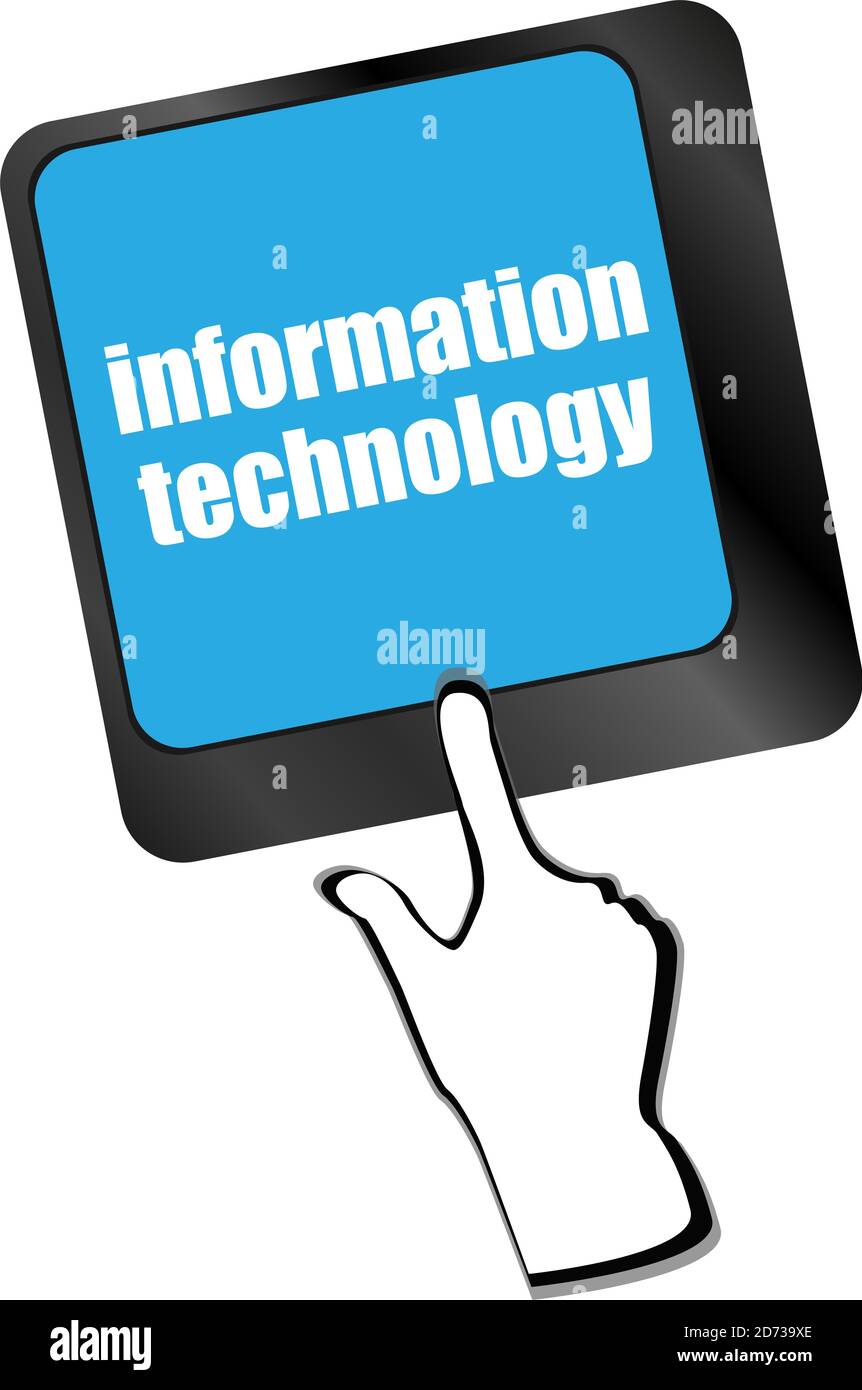 Data concept. computer keyboard with word Information Technology on enter button background Stock Photo