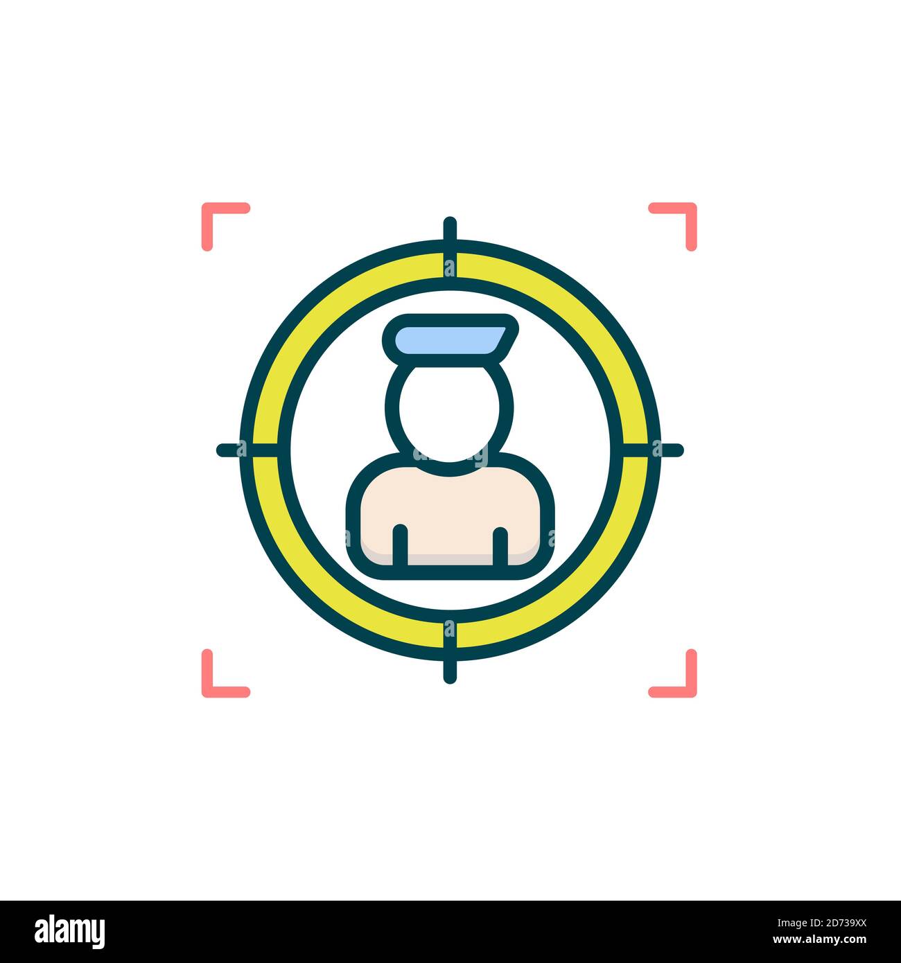 Face recognition vector icon. Verification. Vector illustration Stock Vector
