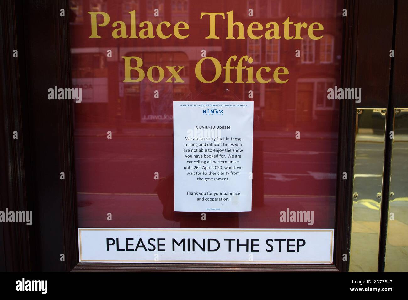 The closed Palace Theatre in London, as the UK continues in lockdown to help curb the spread of the coronavirus. Picture date: Thursday April 9, 2020. Photo credit should read: Matt Crossick/Empics Stock Photo