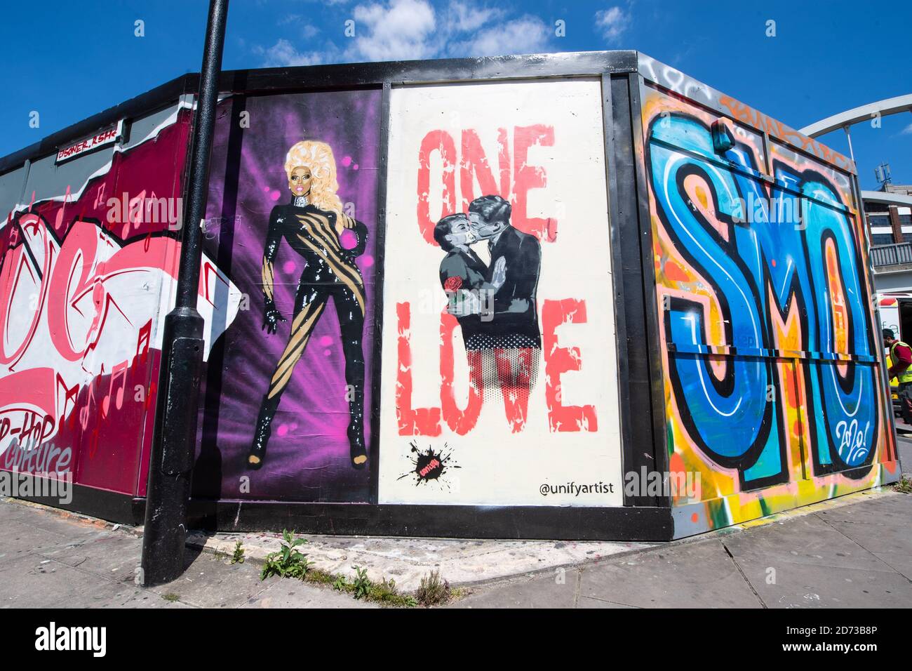 Coronavirus themed street art near Brick Lane in east London.  Picture date: Friday May 15, 2020. Photo credit should read: Matt Crossick/Empics Stock Photo