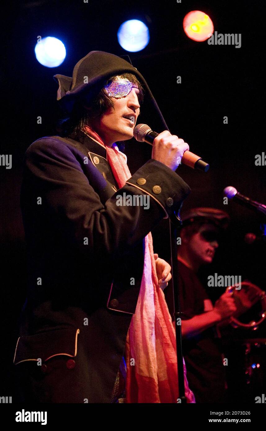 Noel Fielding and The Mighty Boosh Band play a warm-up gig at Cargo, in rehearsal for the Big Chill Festival. Stock Photo