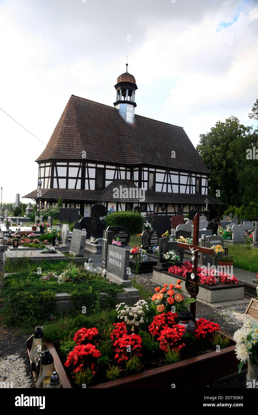 Kreuzkirche  in Glogowek (Oberglogau), Silesia, Poland, Europe Stock Photo