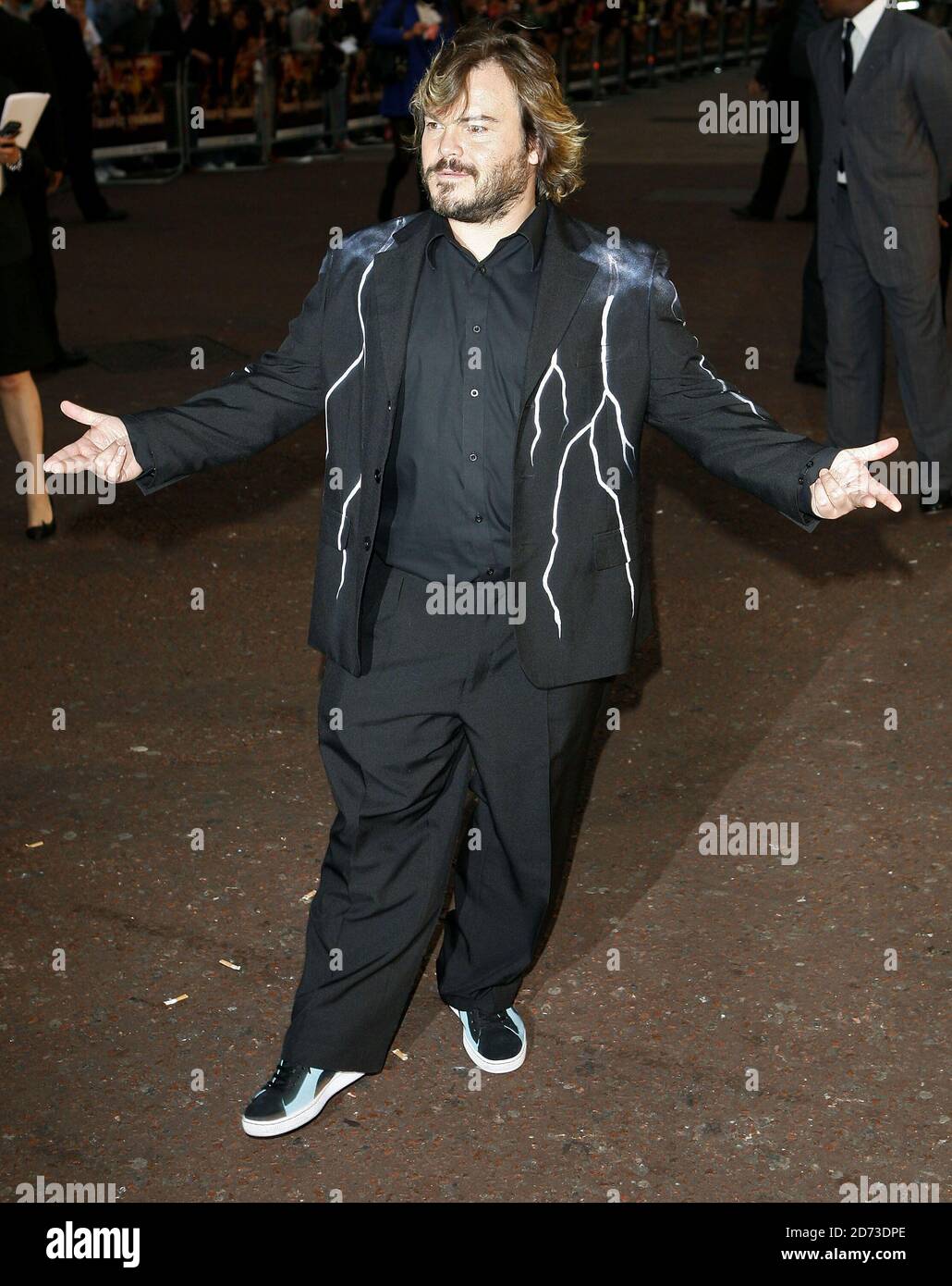 Jack Black arrives at the premiere of Tropic Thunder at the Odeon Leicester Square, London. Stock Photo