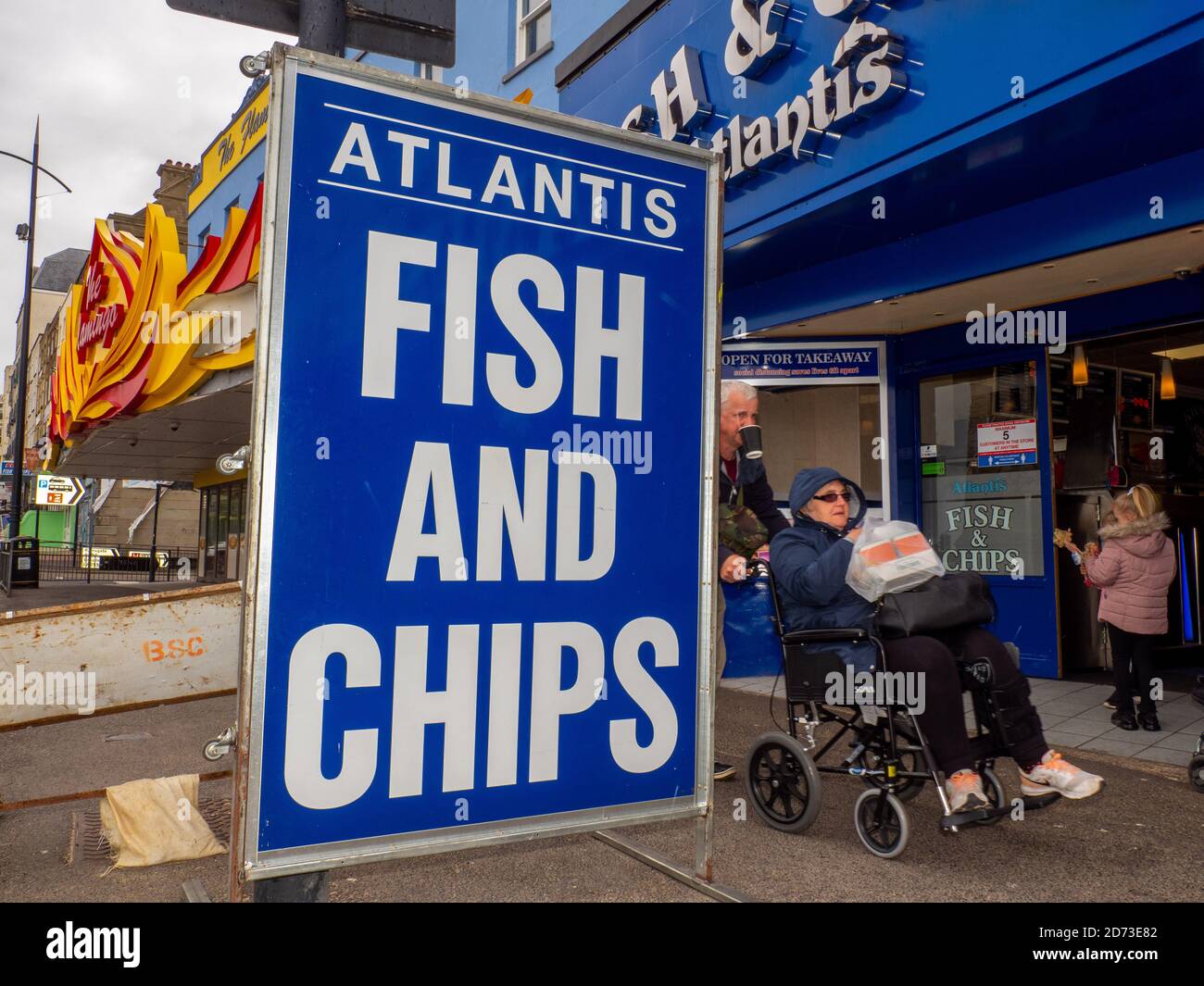 A Fish and Chips shop available for take-away along Margate promenade