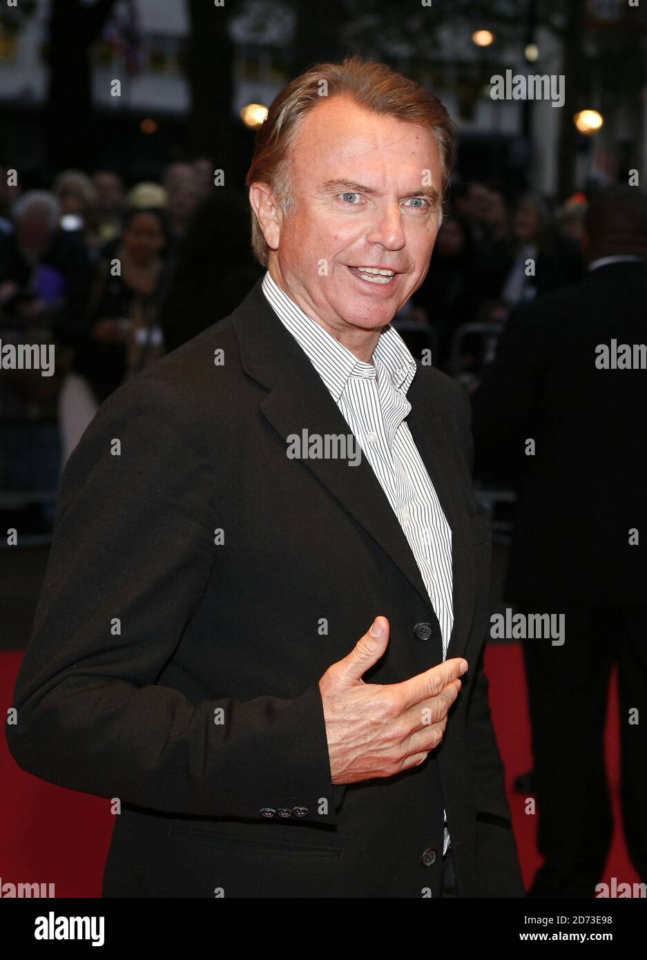 Sam Neill arrives at the premiere of Dean Spanley, held at the Odeon Leicester Square for part of The Times BFI London Film Festival in central London.  Stock Photo