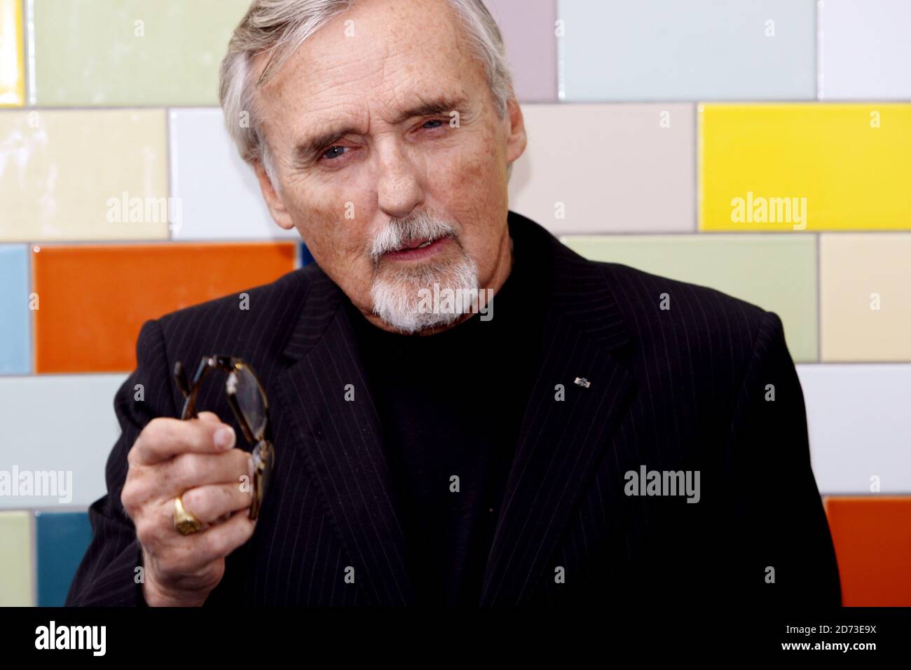 Director Dennis Hopper arrives to give a talk on his film The Last