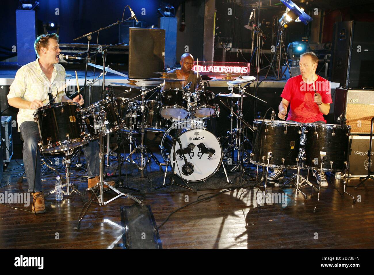 Terry Merrick Dirty Pretty Things drummer Gary Powell (middle) with Terry Lee Miall ...
